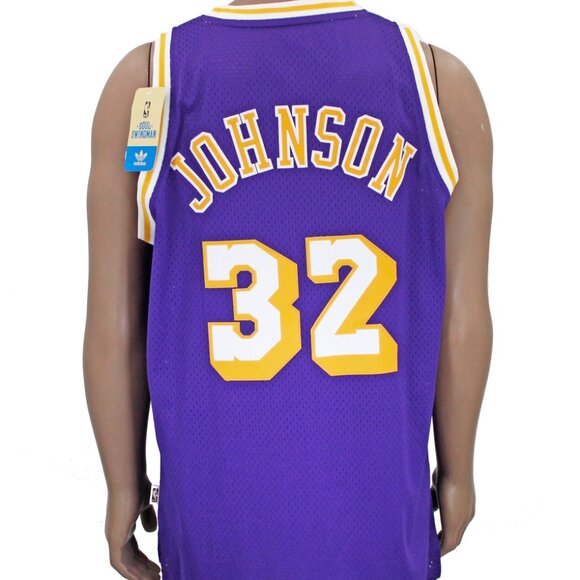 LA Lakers Adidas Magic Johnson HWC Jersey/Mitchell & Ness Men's Championship Tee - Picture 3 of 15